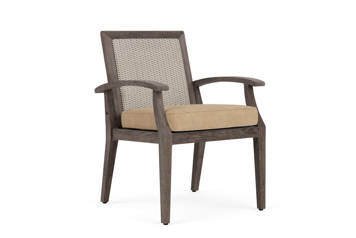 Lloyd Flanders Frontier Dining Armchair in Linen with Hayden Sand fabric, view 2