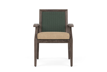 Lloyd Flanders Frontier Dining Armchair in Spruce with Hayden Sand fabric