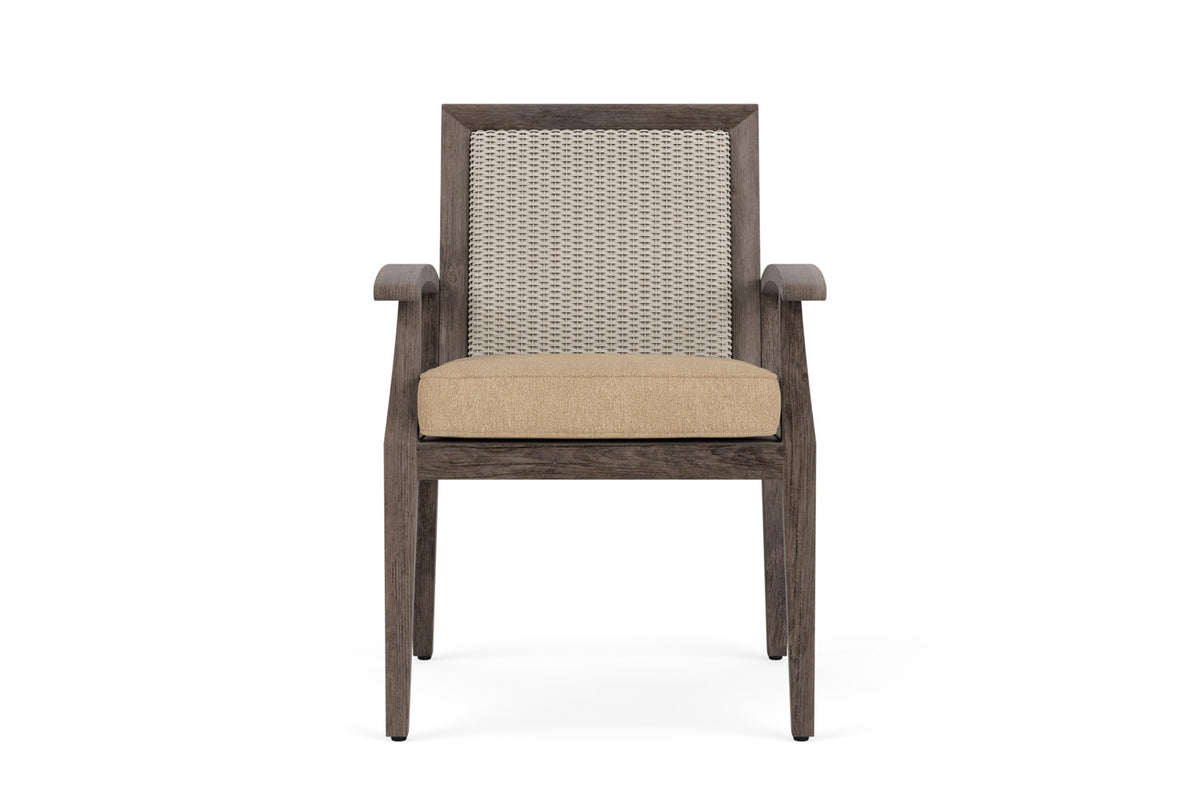 Lloyd Flanders Frontier Dining Set in Linen with Hayden Sand fabric