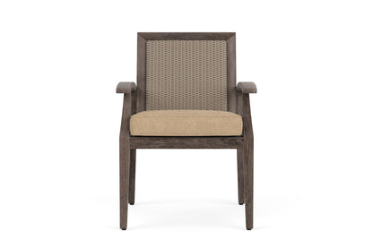 Lloyd Flanders Frontier Dining Set in French Beige with Hayden Sand fabric