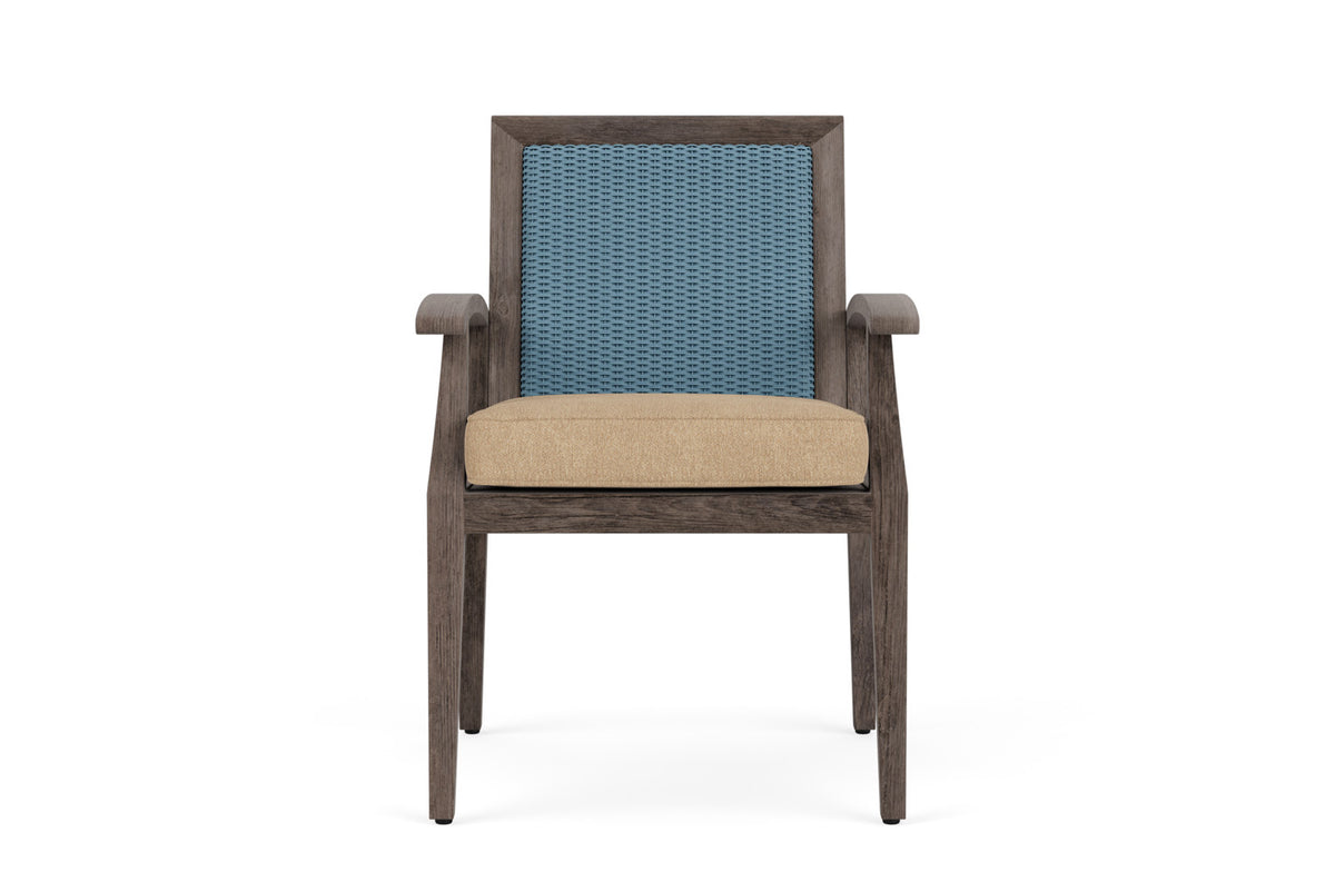Lloyd Flanders Frontier Dining Set in Stillwater with Hayden Sand fabric
