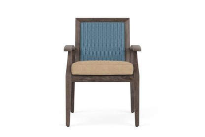 Lloyd Flanders Frontier Dining Set in Stillwater with Hayden Sand fabric