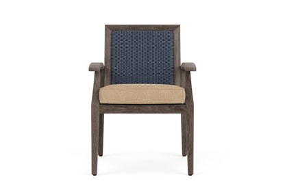 Lloyd Flanders Frontier Dining Set in Denim Blue with Hayden Sand fabric