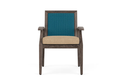 Lloyd Flanders Frontier Dining Set in Peacock with Hayden Sand fabric