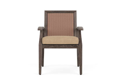 Lloyd Flanders Frontier Dining Set in Rosewood with Hayden Sand fabric