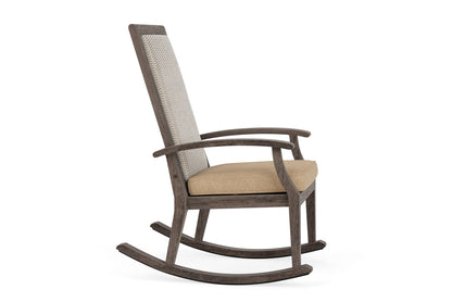 Lloyd Flanders Frontier High Back Porch Rocker in Linen with Hayden Sand fabric, view 4