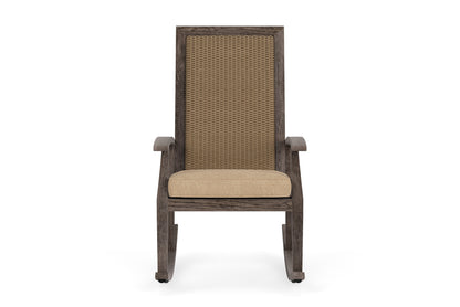 Lloyd Flanders Frontier High Back Porch Rocker in Fawn with Hayden Sand fabric