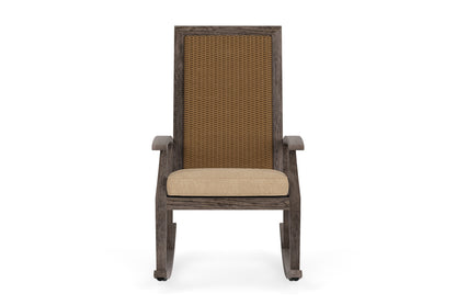 Lloyd Flanders Frontier High Back Porch Rocker in Hickory with Hayden Sand fabric