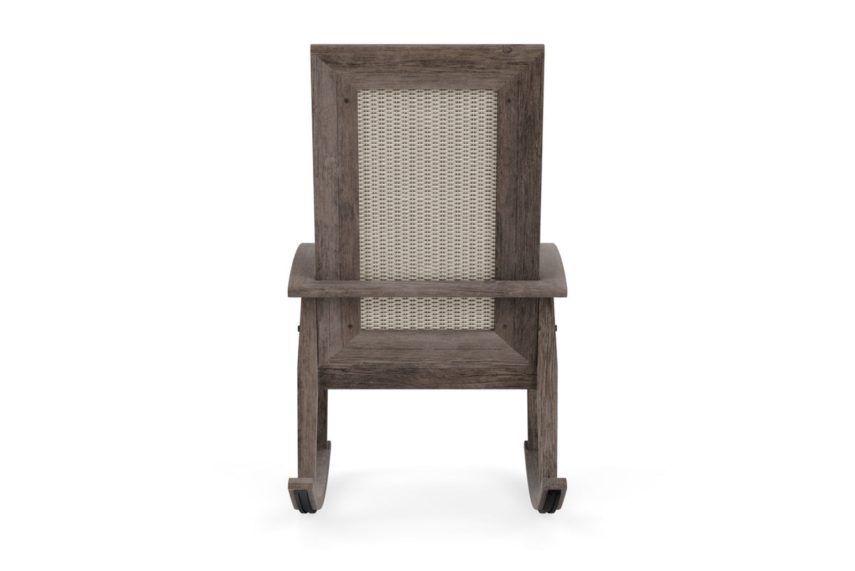 Lloyd Flanders Frontier High Back Porch Rocker in Linen with Hayden Sand fabric, view 7