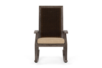 Lloyd Flanders Frontier High Back Porch Rocker in Mink with Hayden Sand fabric