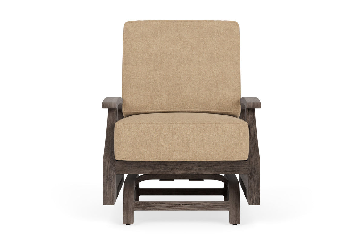 Lloyd Flanders Frontier Spring Rocker in Sea Glass with Hayden Sand fabric