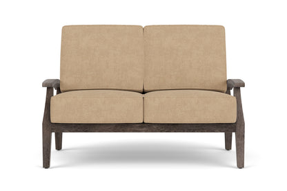 Lloyd Flanders Frontier Loveseat in Hickory with Hayden Sand fabric