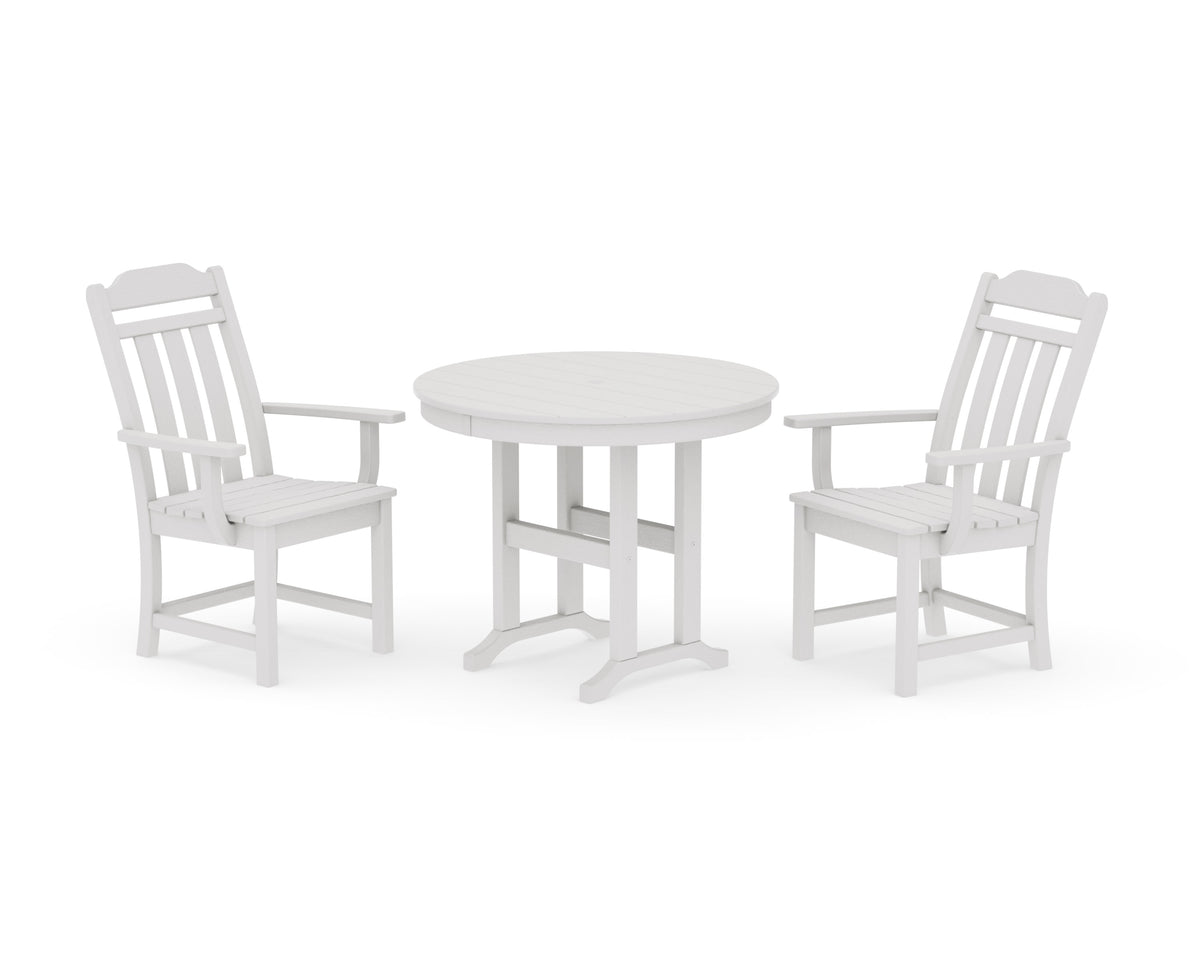 POLYWOOD Cottage 3-Piece Farmhouse Dining Set in Vintage White