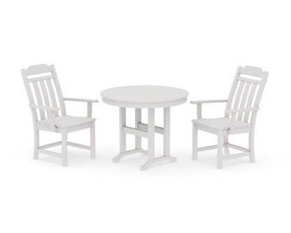 POLYWOOD Cottage 3-Piece Farmhouse Dining Set in Vintage White