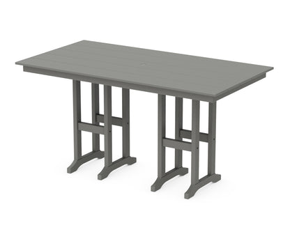 POLYWOOD Farmhouse 37" x 72" Counter Table in Slate Grey