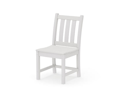 POLYWOOD Traditional Garden Dining Side Chair in Vintage White