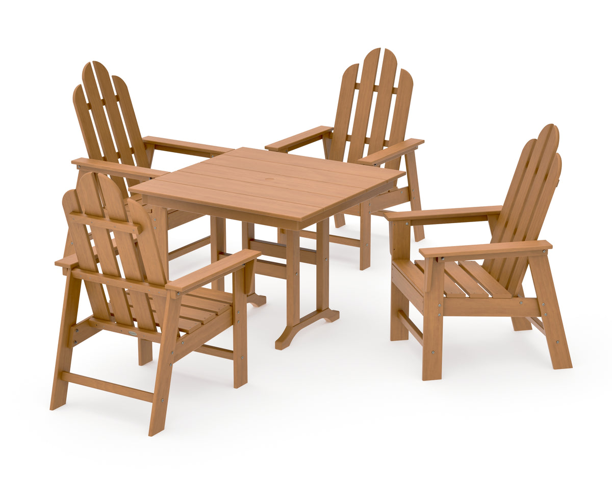 POLYWOOD Long Island 5-Piece Farmhouse Dining Set in Natural