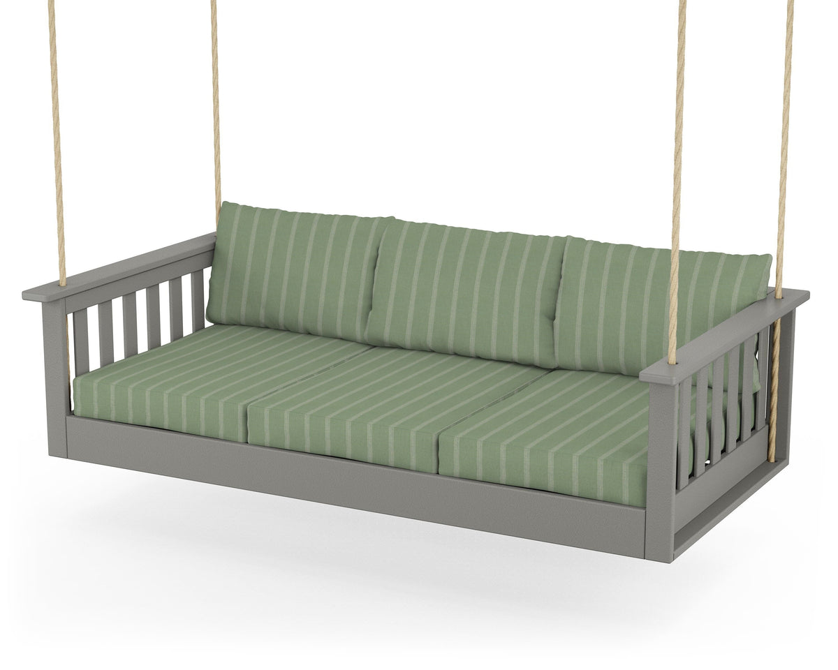 POLYWOOD Vineyard Daybed Swing in Slate Grey / Unwind Rainwashed