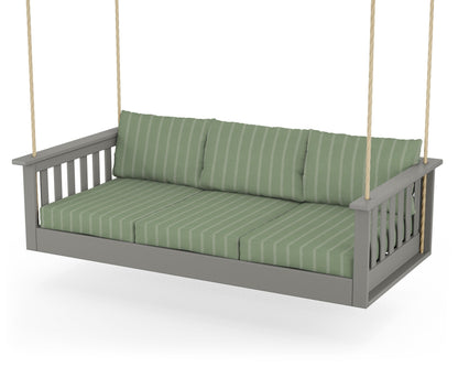 POLYWOOD Vineyard Daybed Swing in Slate Grey / Unwind Rainwashed