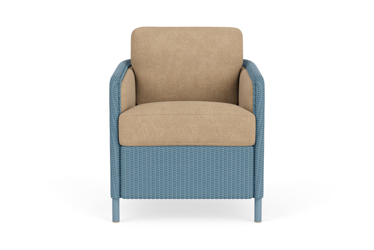 Lloyd Flanders Visions Dining Set in Stillwater with Hayden Sand fabric