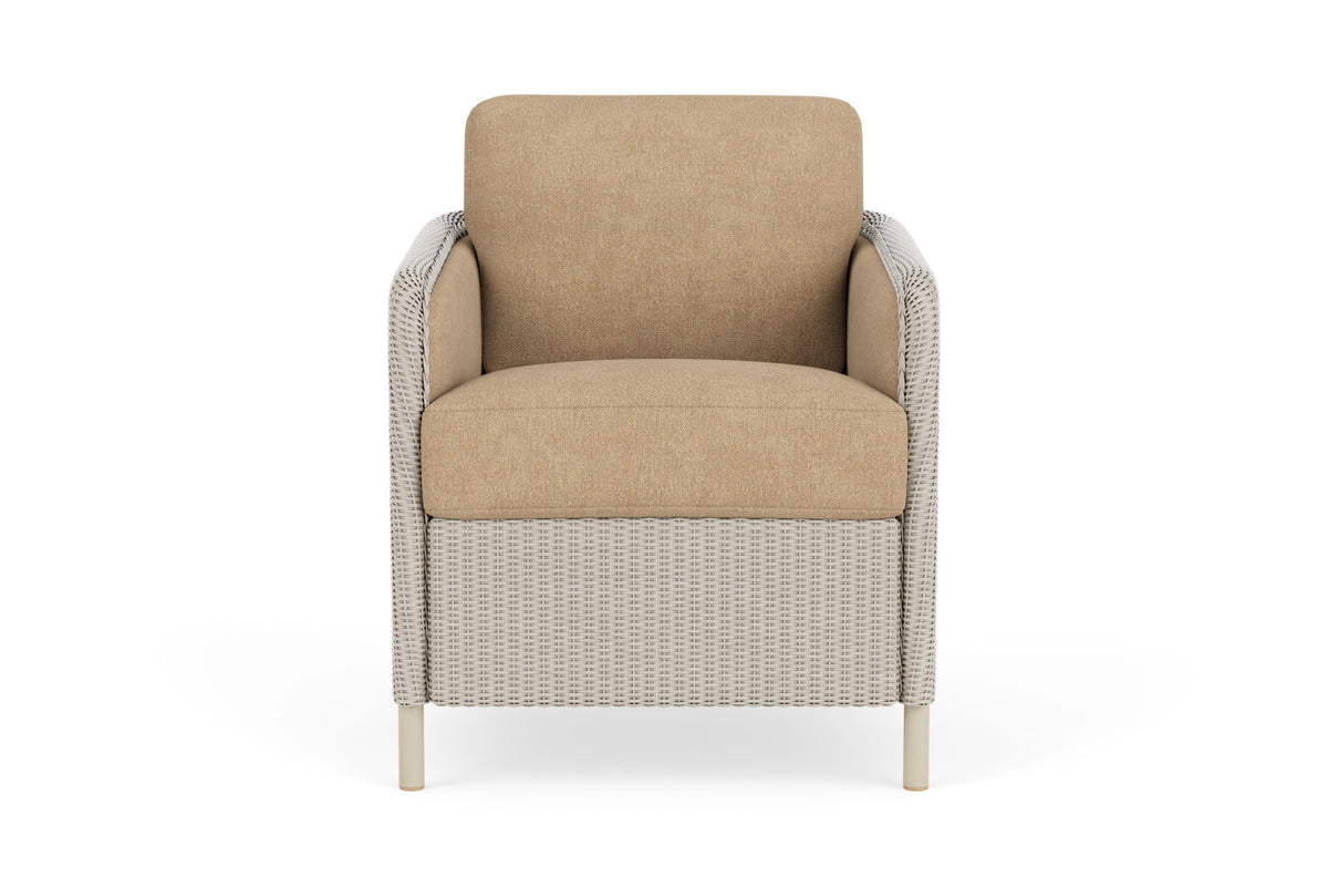 Lloyd Flanders Visions Dining Set in Linen with Hayden Sand fabric