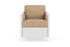 Lloyd Flanders Visions Dining Armchair in White with Hayden Sand fabric