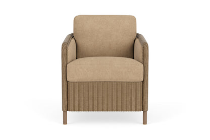 Lloyd Flanders Visions Dining Armchair in Fawn with Hayden Sand fabric