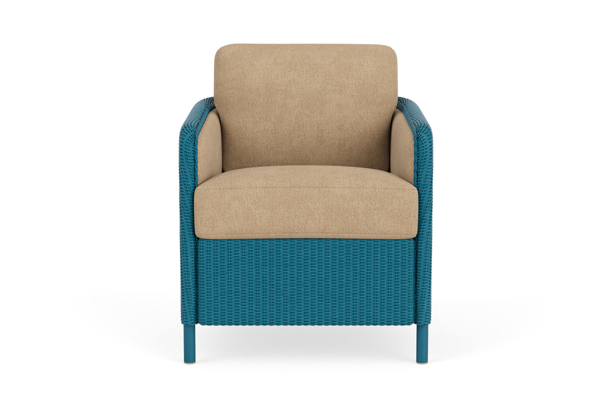 Lloyd Flanders Visions Dining Set in Peacock with Hayden Sand fabric