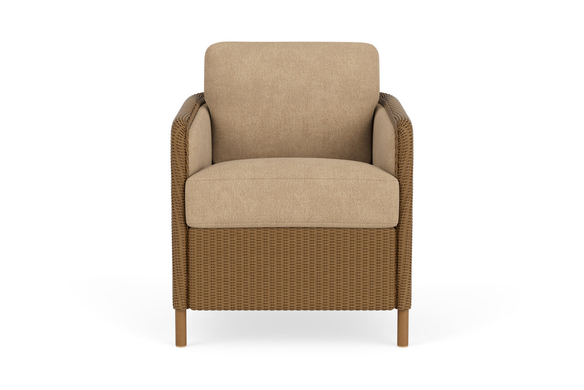 Lloyd Flanders Visions Dining Set in Hickory with Hayden Sand fabric