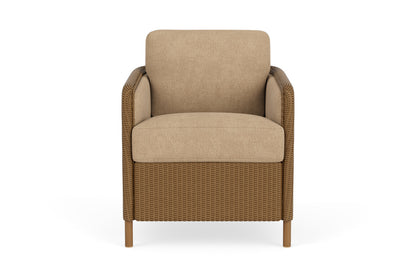 Lloyd Flanders Visions Dining Set in Hickory with Hayden Sand fabric