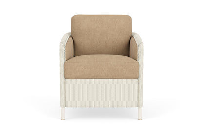 Lloyd Flanders Visions Dining Set in Ivory with Hayden Sand fabric
