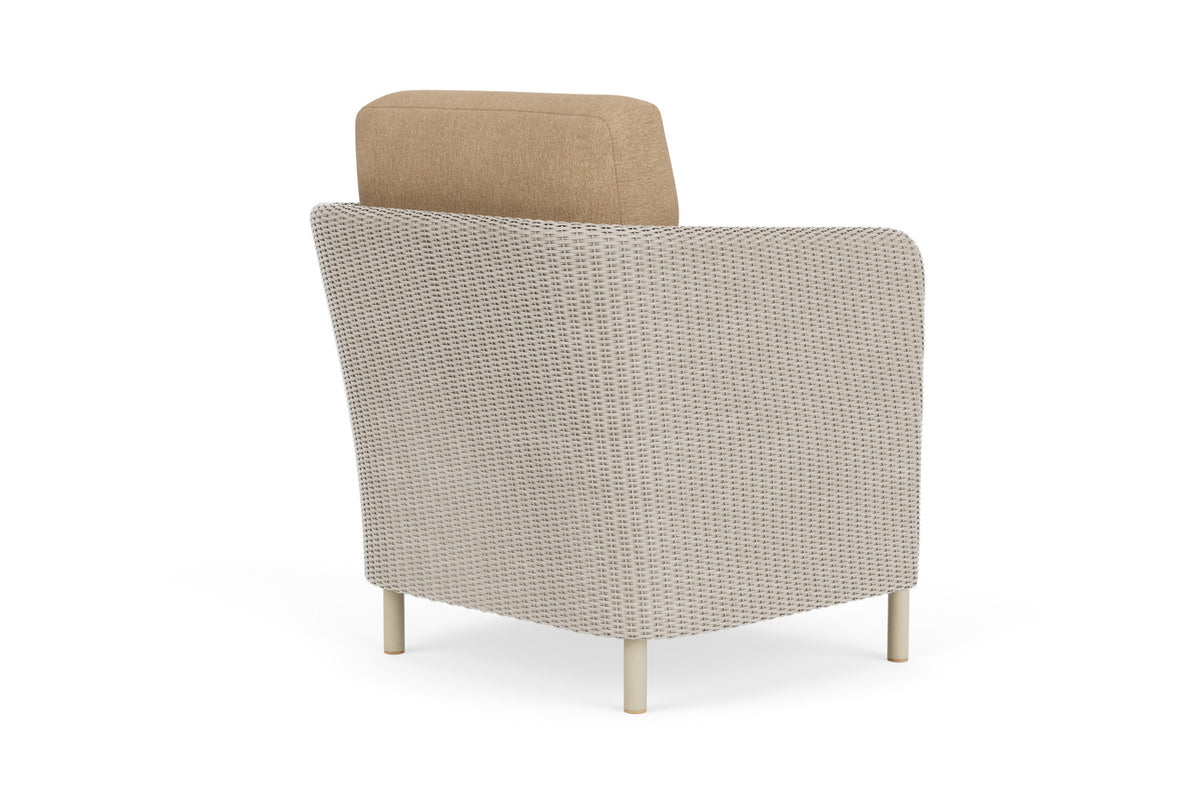 Lloyd Flanders Visions Dining Armchair in Linen with Hayden Sand fabric, view 6