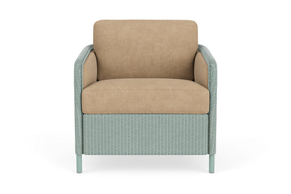 Lloyd Flanders Visions Lounge Chair in Sea Glass with Hayden Sand fabric