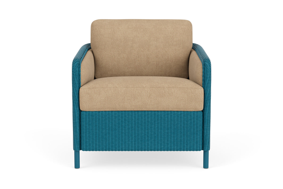 Lloyd Flanders Visions Lounge Chair in Peacock with Hayden Sand fabric
