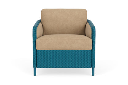 Lloyd Flanders Visions Lounge Chair in Peacock with Hayden Sand fabric