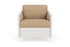 Lloyd Flanders Visions Lounge Chair in White with Hayden Sand fabric