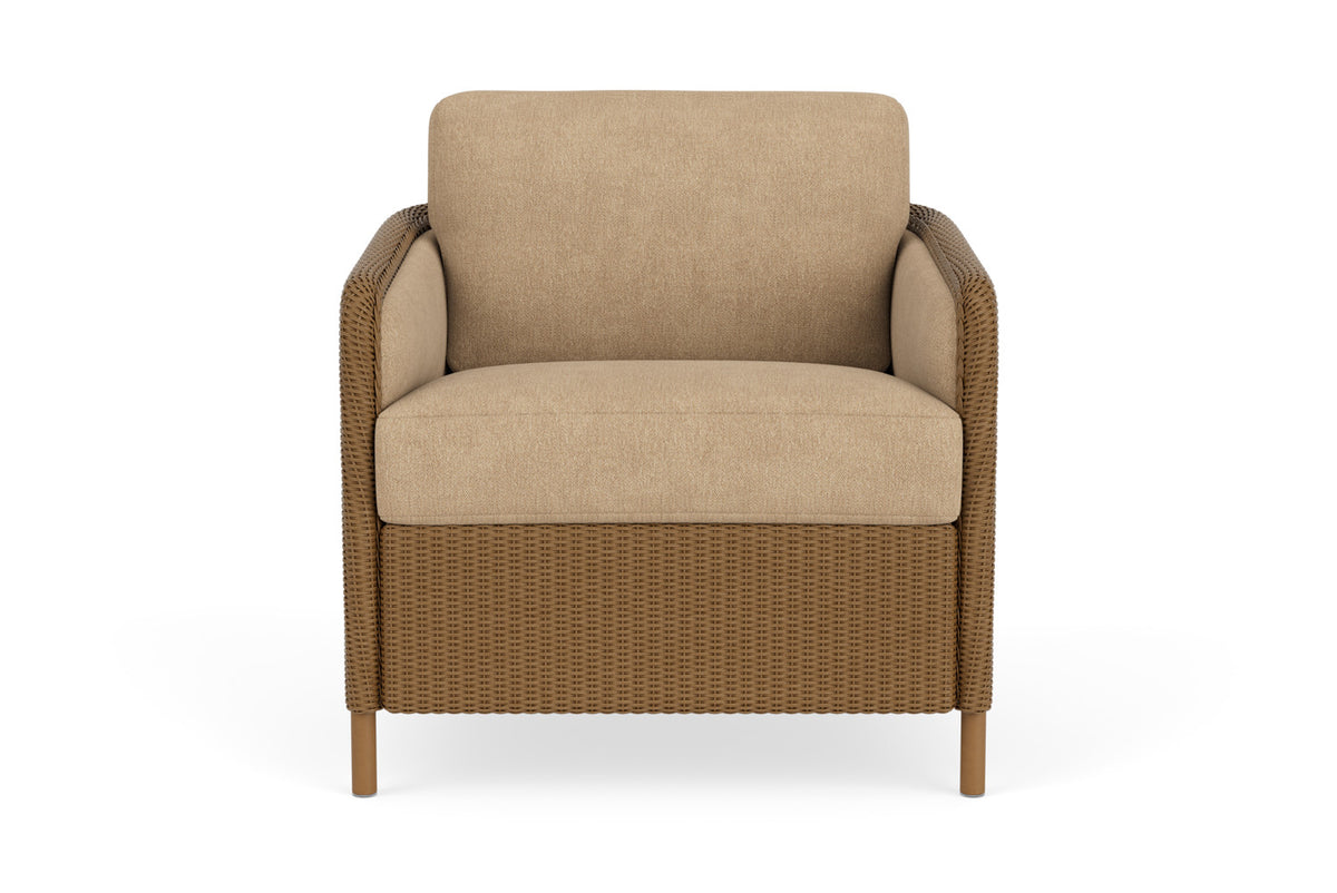 Lloyd Flanders Visions Lounge Chair in Hickory with Hayden Sand fabric