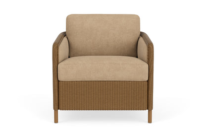 Lloyd Flanders Visions Lounge Chair in Hickory with Hayden Sand fabric