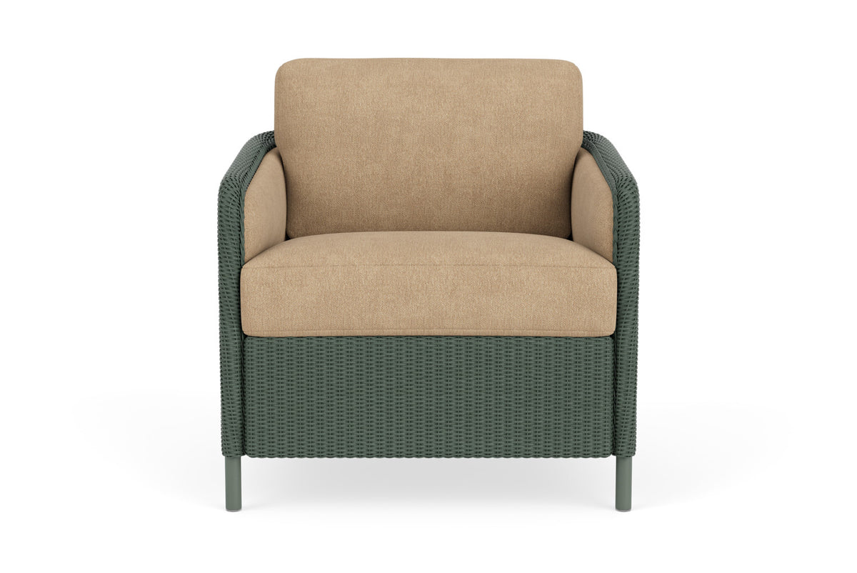 Lloyd Flanders Visions Lounge Chair in Spruce with Hayden Sand fabric