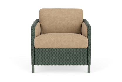 Lloyd Flanders Visions Lounge Chair in Spruce with Hayden Sand fabric