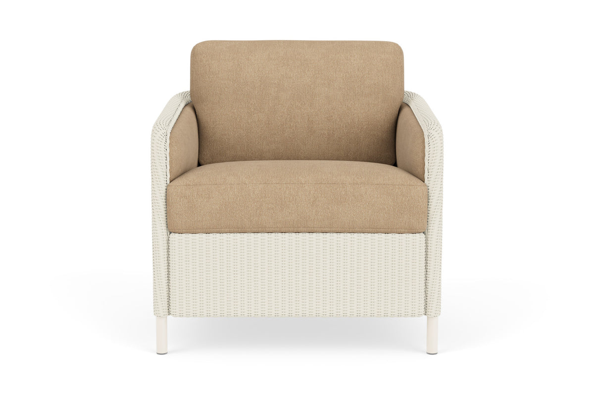 Lloyd Flanders Visions Lounge Chair in Ivory with Hayden Sand fabric