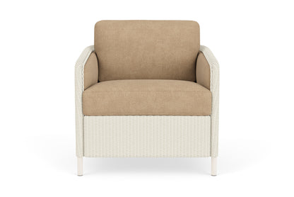 Lloyd Flanders Visions Lounge Chair in Ivory with Hayden Sand fabric