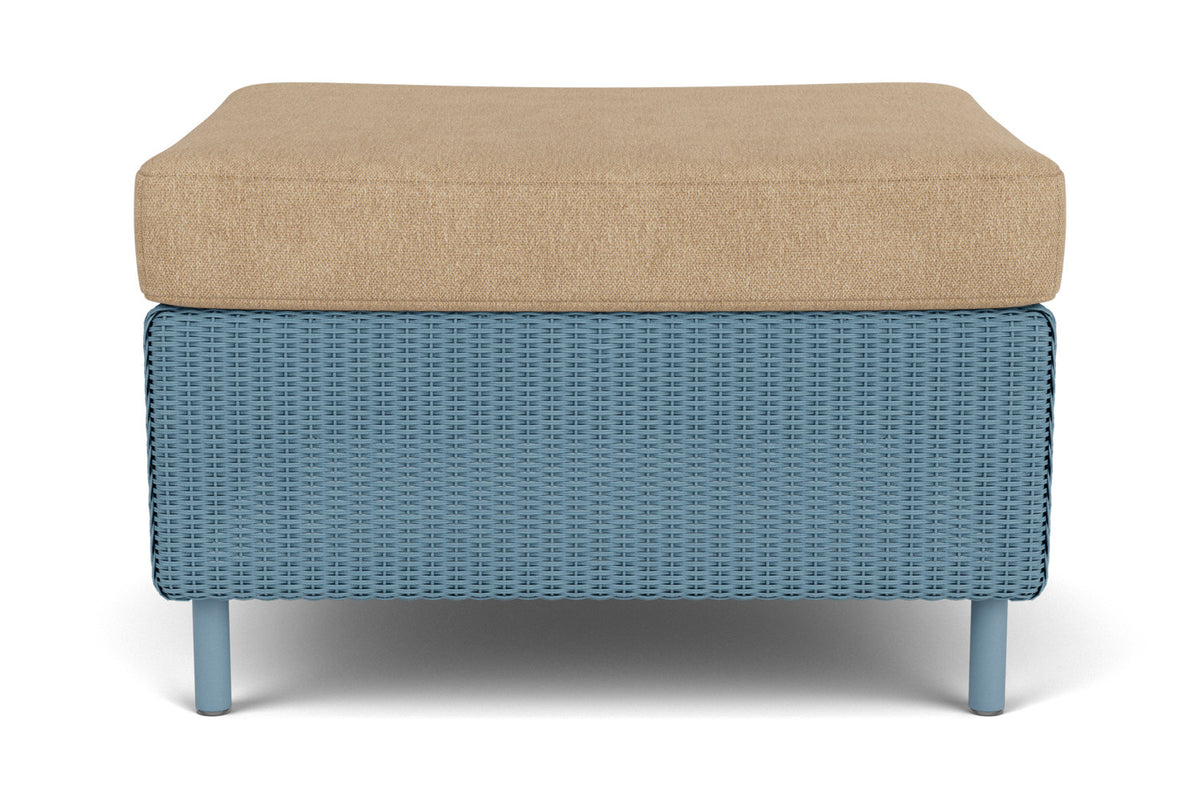 Lloyd Flanders Visions Ottoman in Stillwater with Hayden Sand fabric