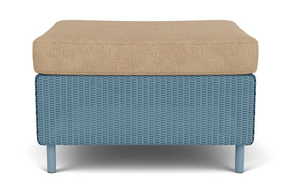 Lloyd Flanders Visions Ottoman in Stillwater with Hayden Sand fabric