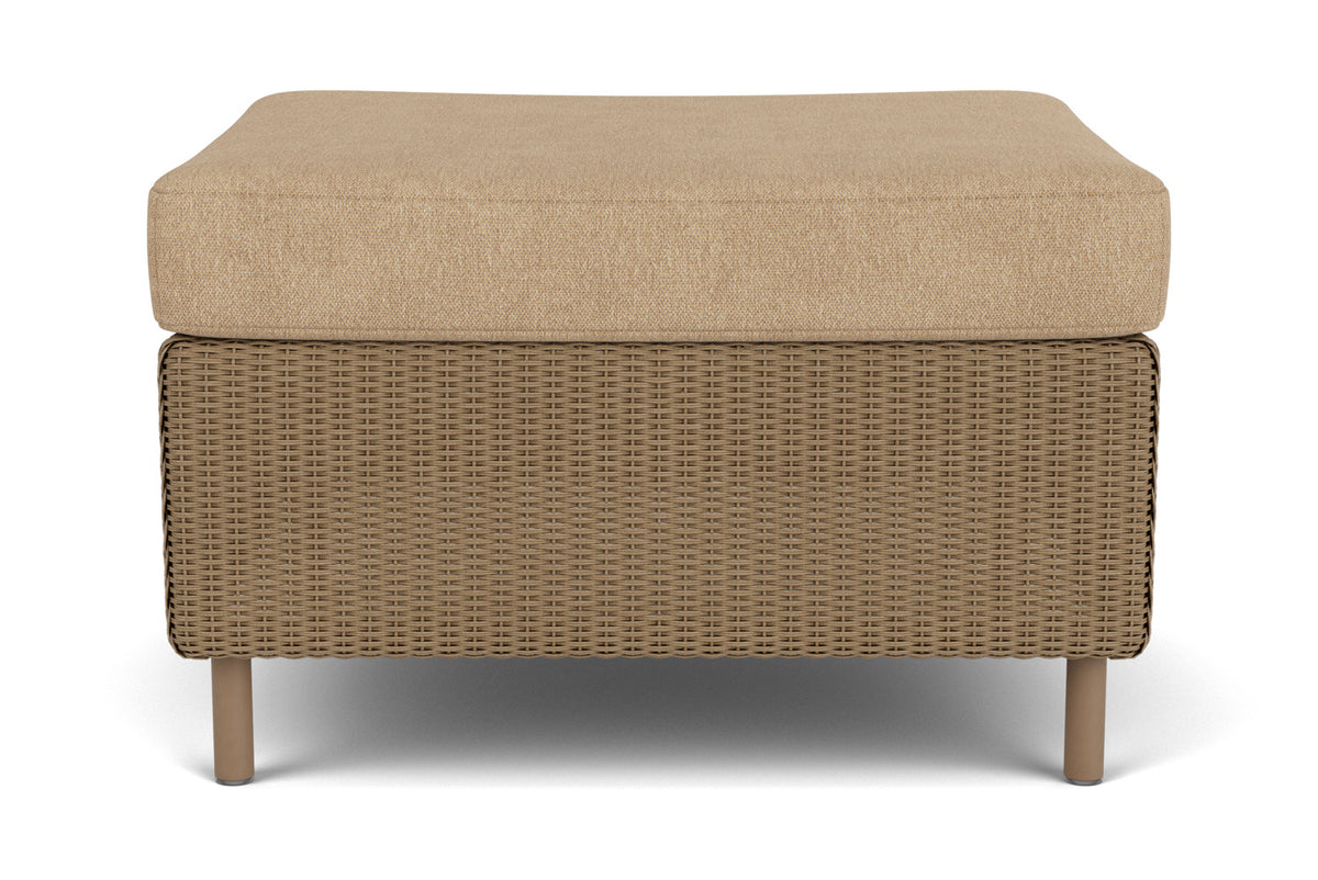 Lloyd Flanders Visions Ottoman in Fawn with Hayden Sand fabric