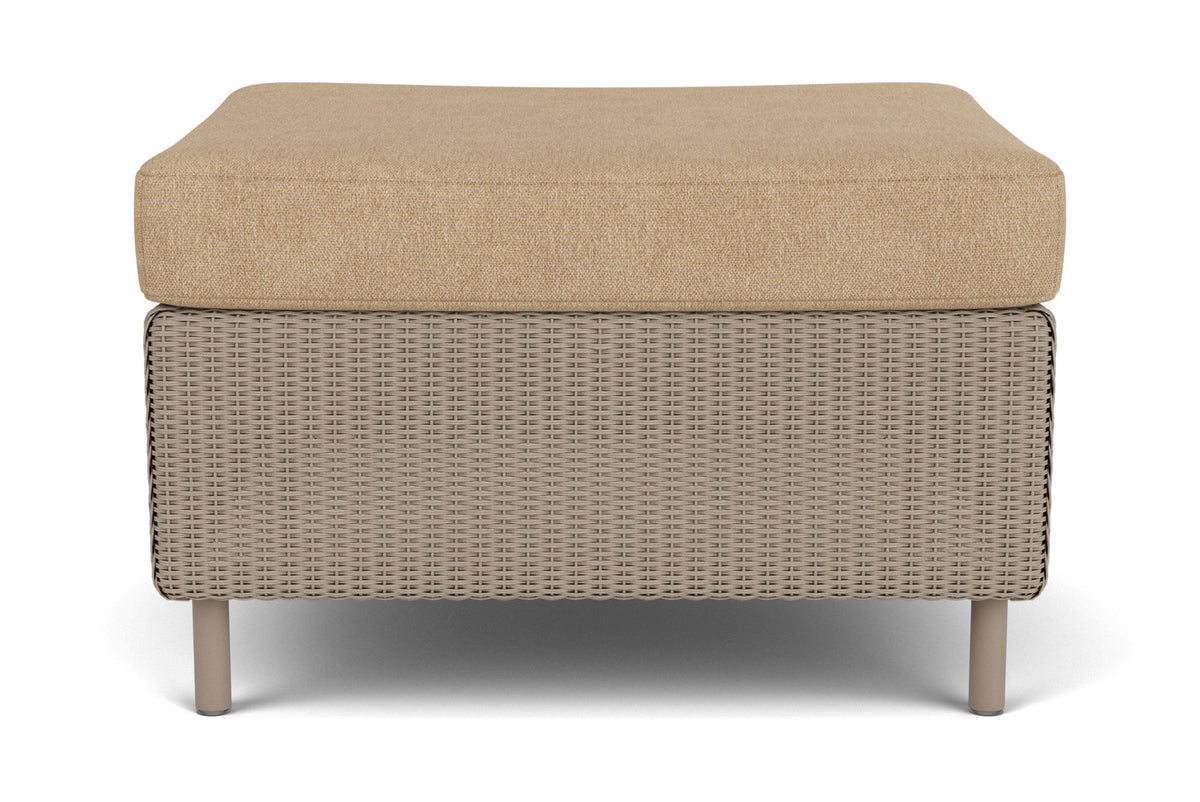 Lloyd Flanders Visions Ottoman in French Beige with Hayden Sand fabric