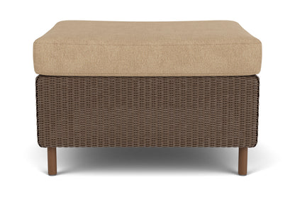 Lloyd Flanders Visions Ottoman in Bark with Hayden Sand fabric