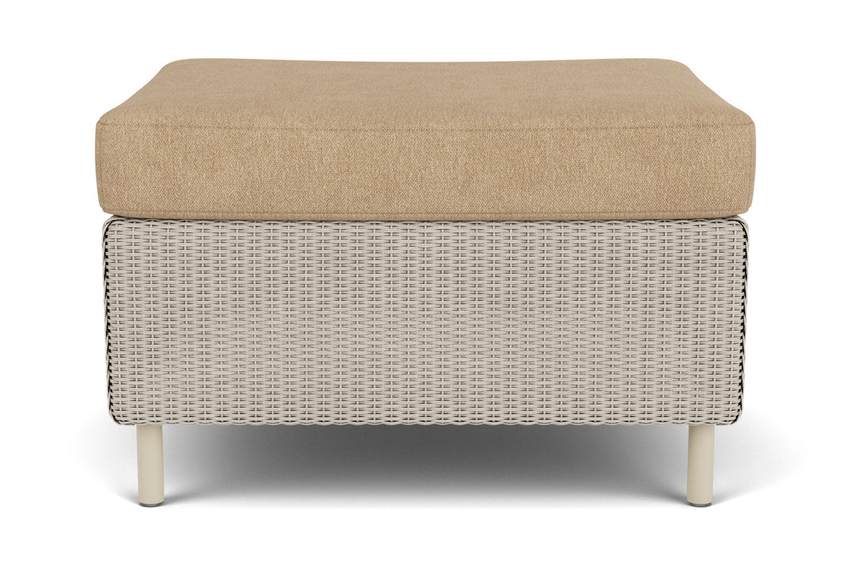 Lloyd Flanders Visions Ottoman in Linen with Hayden Sand fabric