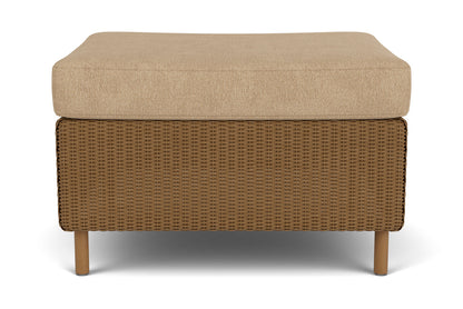 Lloyd Flanders Visions Ottoman in Hickory with Hayden Sand fabric
