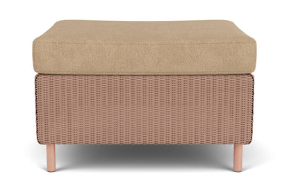 Lloyd Flanders Visions Ottoman in Rosewood with Hayden Sand fabric